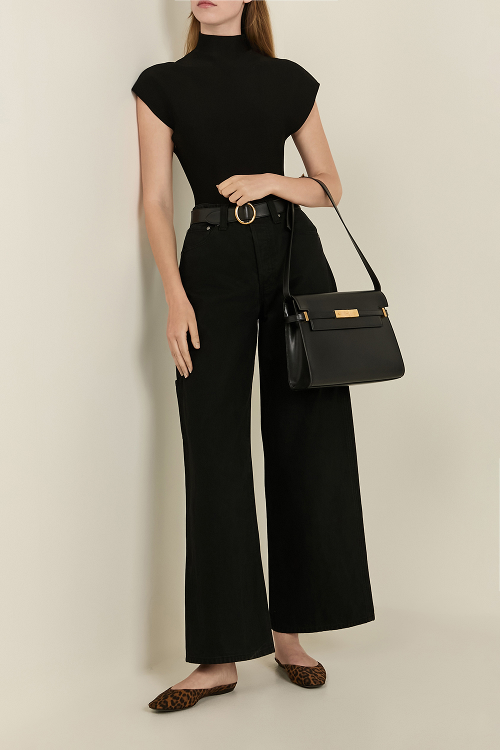 מכנסי ג'ינס קרגו בגזרה רחבה